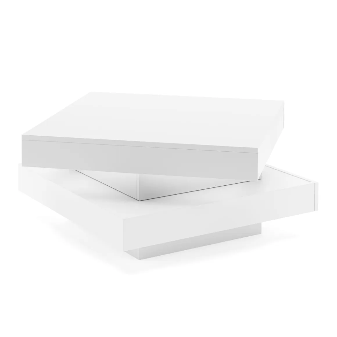 Beistelltisch ELEGANCE drehbar 70 x 70 x 34 cm weiss