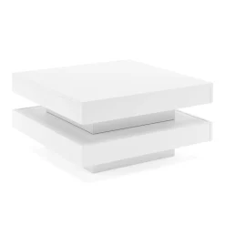 Beistelltisch ELEGANCE drehbar 70 x 70 x 34 cm weiss
