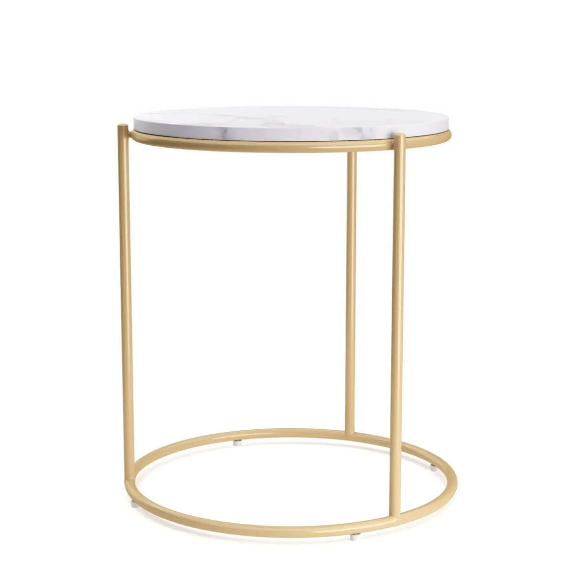 Beistelltisch ELMA rund 40 x 50 cm weiss/gold