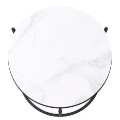 Beistelltisch ELMA rund 40 x 50 cm weiss/schwarz