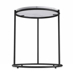Beistelltisch ELMA rund 40 x 50 cm weiss/schwarz