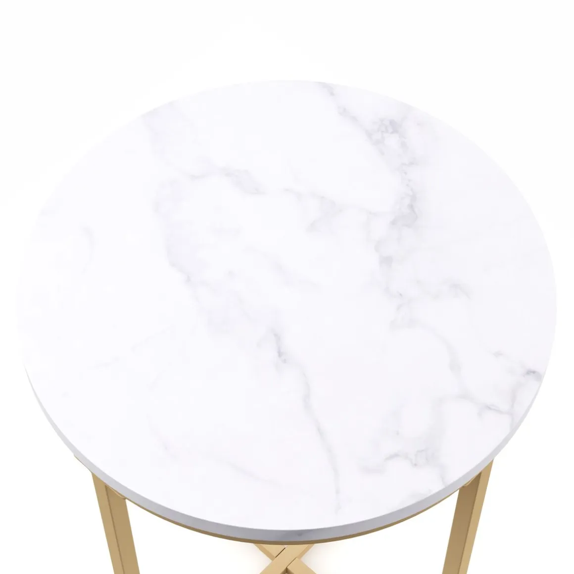 Beistelltisch ESRA rund 40 x 50 cm weiss/gold