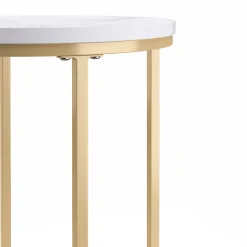 Beistelltisch ESRA rund 40 x 50 cm weiss/gold
