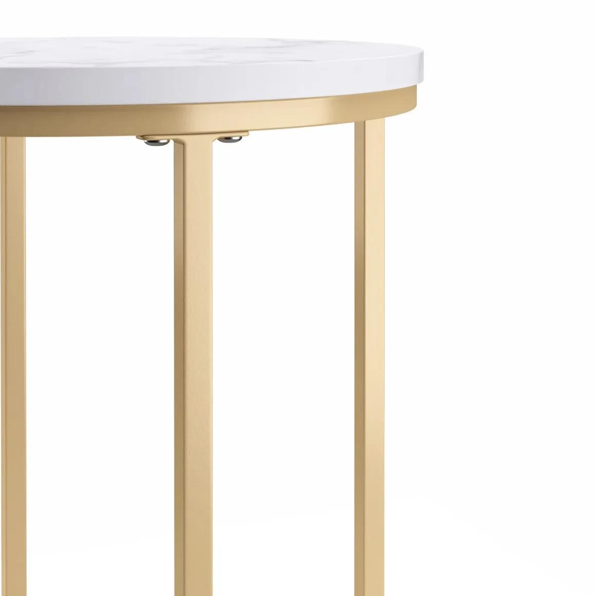 Beistelltisch ESRA rund 40 x 50 cm weiss/gold