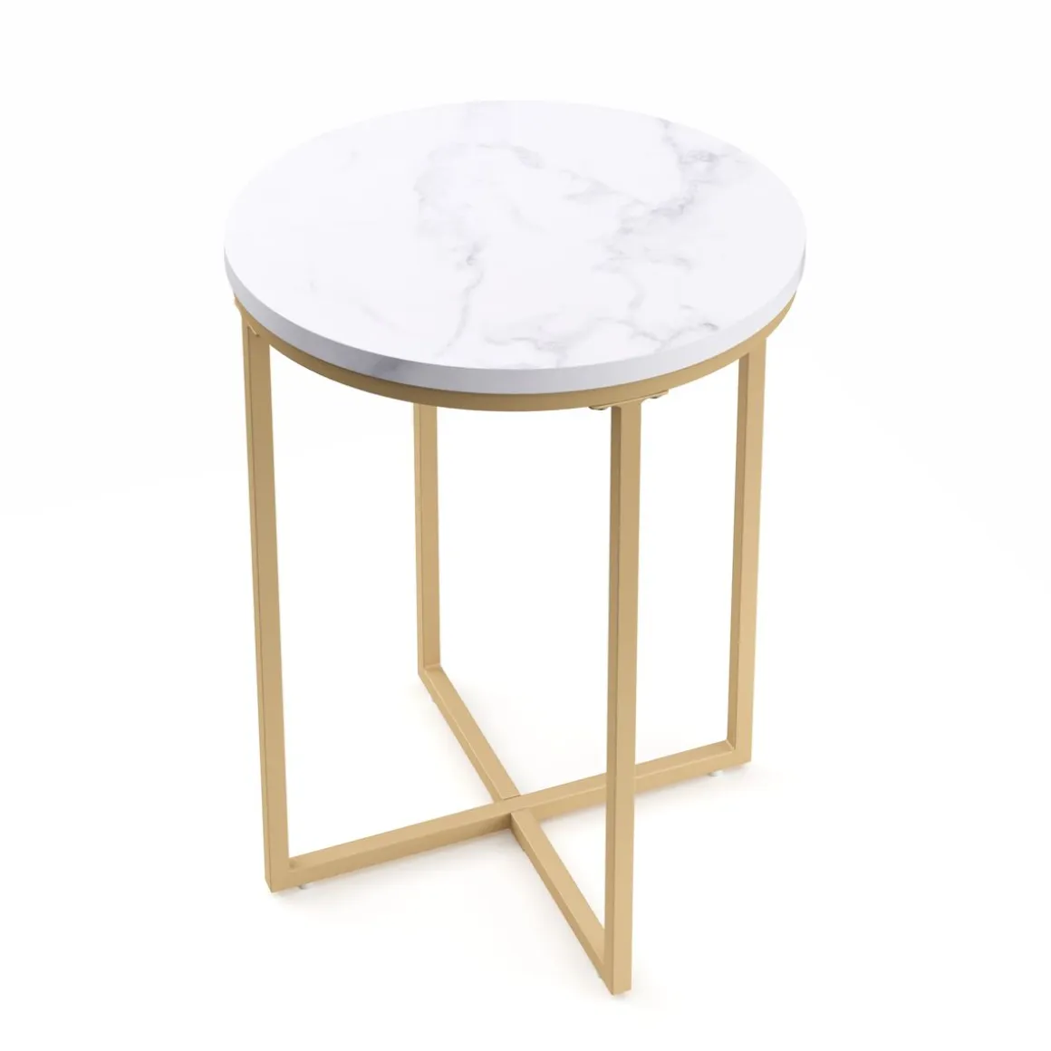 Beistelltisch ESRA rund 40 x 50 cm weiss/gold