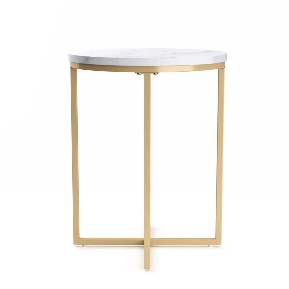 Beistelltisch ESRA rund 40 x 50 cm weiss/gold