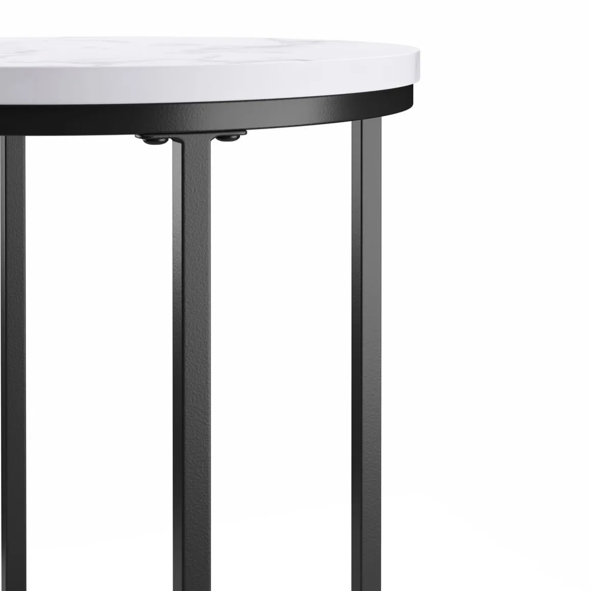 Beistelltisch ESRA rund 40 x 50 cm weiss/schwarz