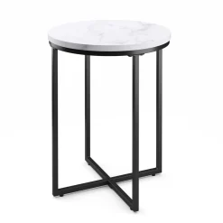 Beistelltisch ESRA rund 40 x 50 cm weiss/schwarz
