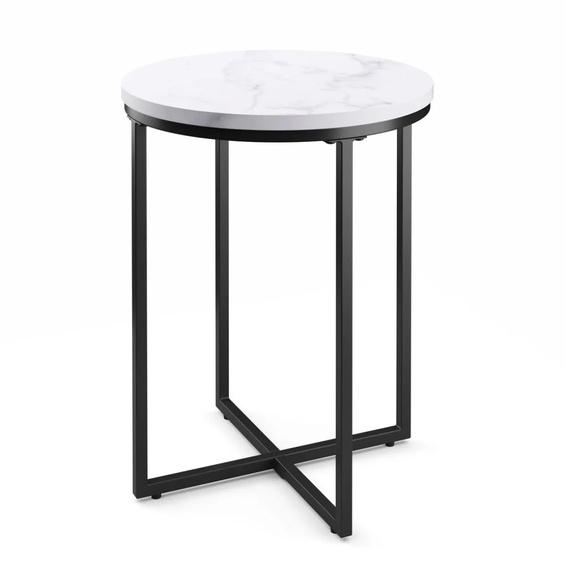 Beistelltisch ESRA rund 40 x 50 cm weiss/schwarz