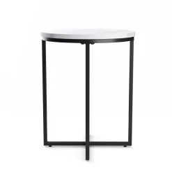Beistelltisch ESRA rund 40 x 50 cm weiss/schwarz