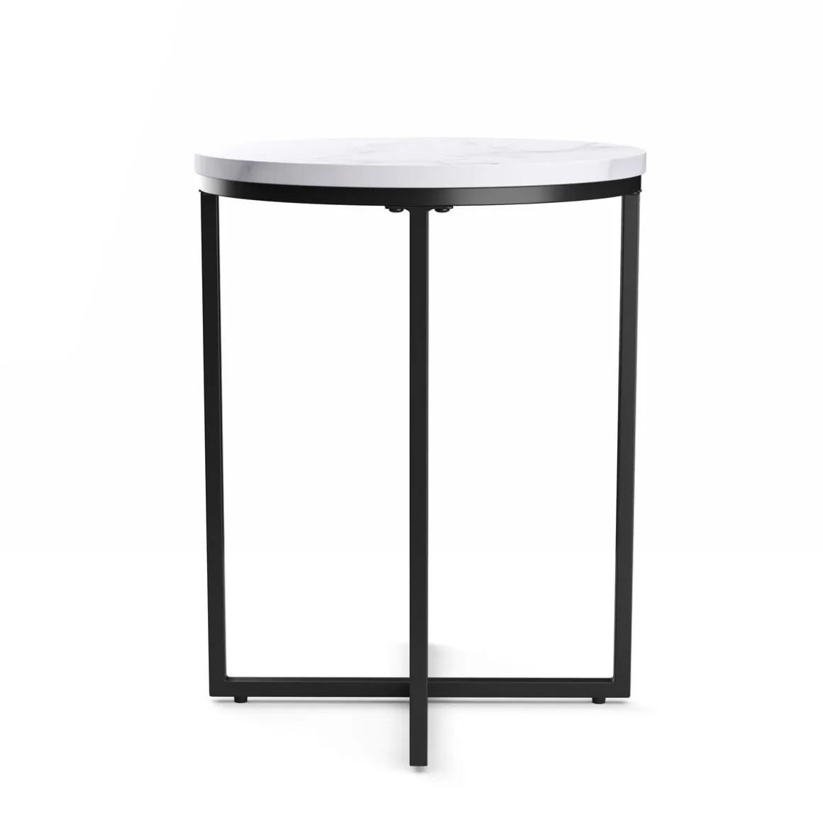 Beistelltisch ESRA rund 40 x 50 cm weiss/schwarz