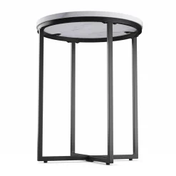 Beistelltisch ESRA rund 40 x 50 cm weiss/schwarz