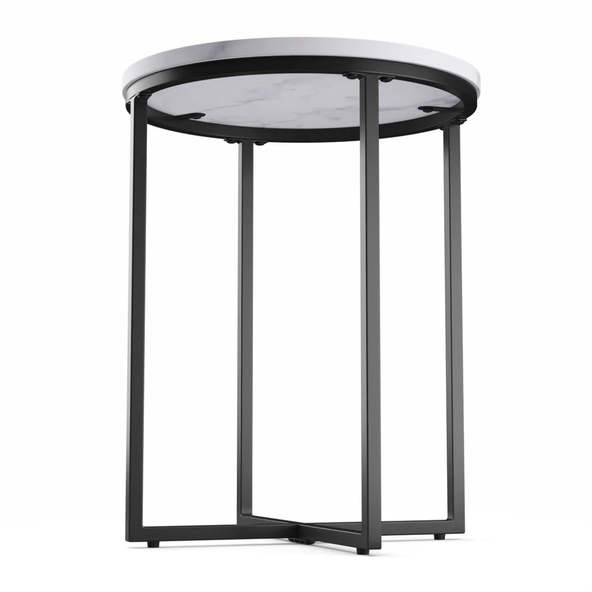 Beistelltisch ESRA rund 40 x 50 cm weiss/schwarz