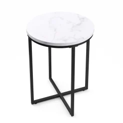 Beistelltisch ESRA rund 40 x 50 cm weiss/schwarz