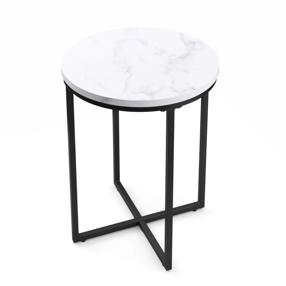Beistelltisch ESRA rund 40 x 50 cm weiss/schwarz