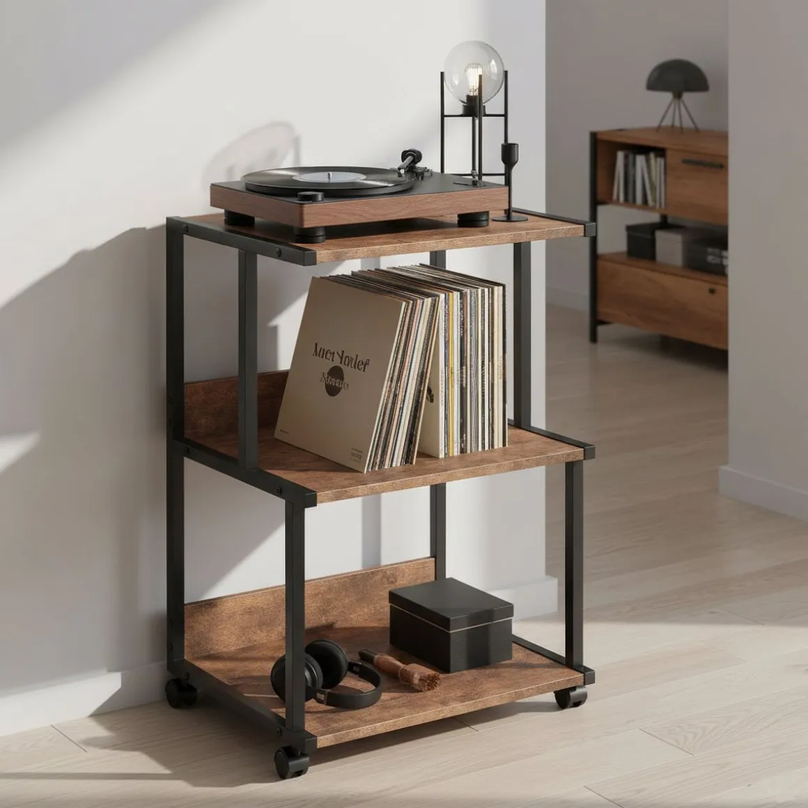 Beistelltisch für Plattenspieler Vintage BONITA 50 x 41 x 75 cm