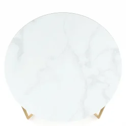 Beistelltisch Glas AMARA rund 80 x 45 cm weiss/gold