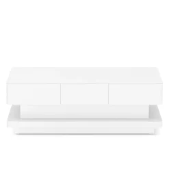 Beistelltisch Glas APEX mit Schubladen 100 x 60 x 35 cm weiss