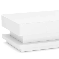 Beistelltisch Glas APEX mit Schubladen 100 x 60 x 35 cm weiss