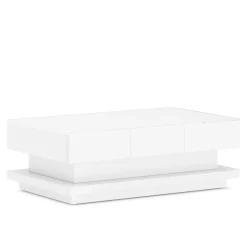 Beistelltisch Glas APEX mit Schubladen 100 x 60 x 35 cm weiss