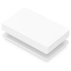 Beistelltisch Glas APEX mit Schubladen 100 x 60 x 35 cm weiss