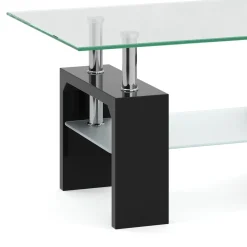 Beistelltisch Glas CASSIAN 100 x 60 x 45 cm schwarz