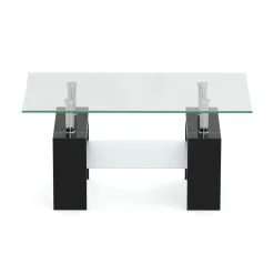 Beistelltisch Glas CASSIAN 100 x 60 x 45 cm schwarz