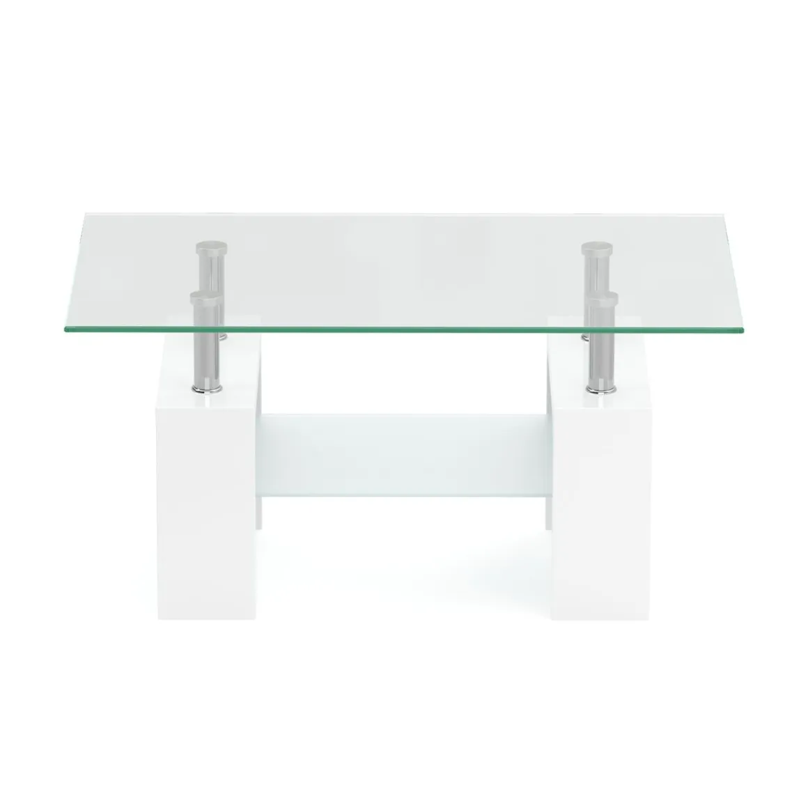 Beistelltisch Glas CASSIAN 100 x 60 x 45 cm weiss