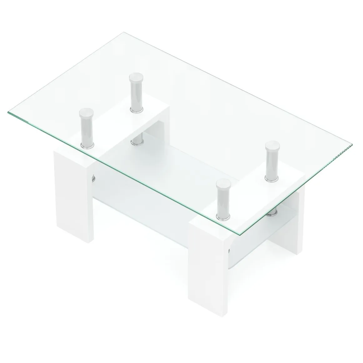 Beistelltisch Glas CASSIAN 100 x 60 x 45 cm weiss