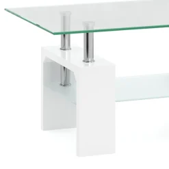 Beistelltisch Glas CASSIAN 100 x 60 x 45 cm weiss