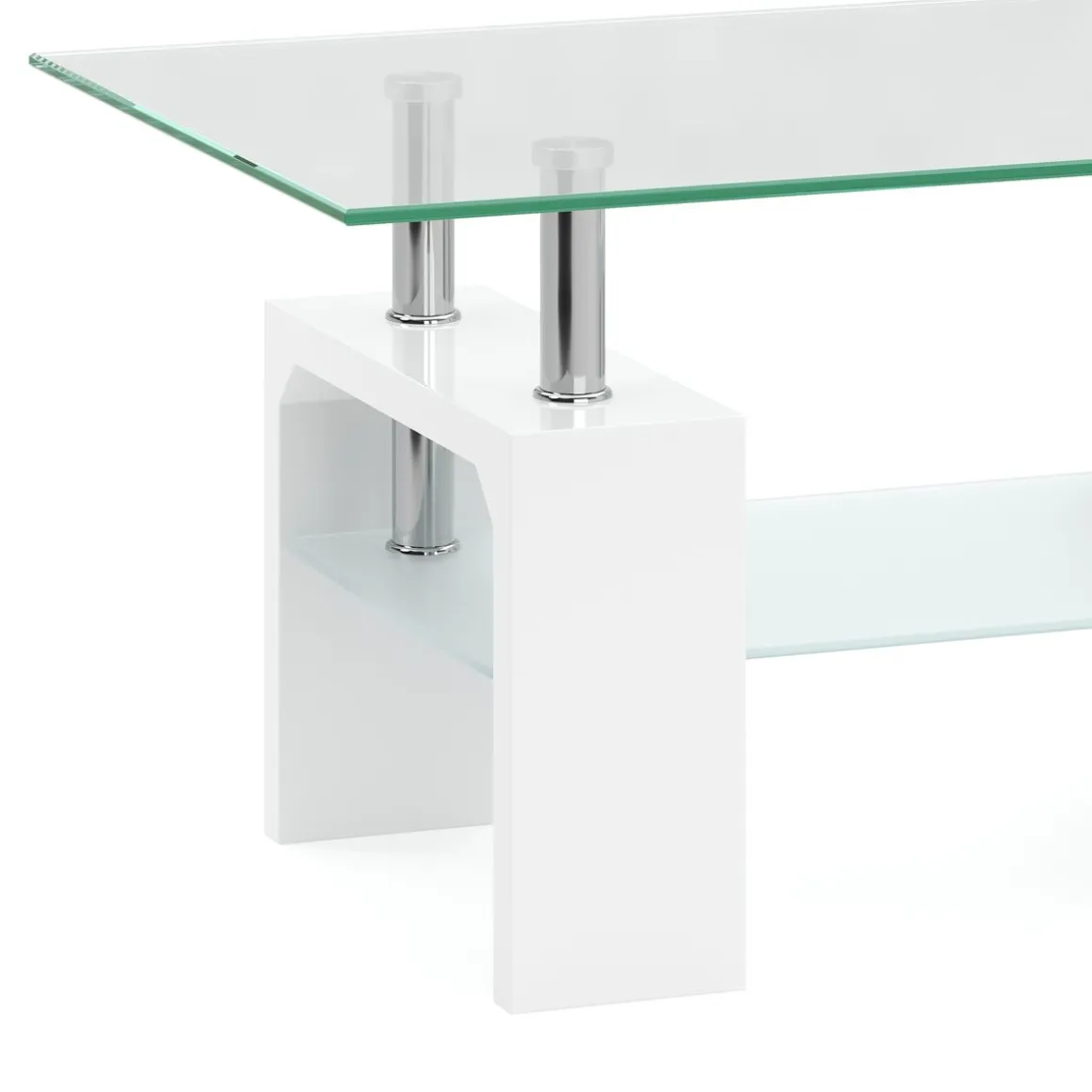 Beistelltisch Glas CASSIAN 100 x 60 x 45 cm weiss