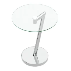 Beistelltisch Glas EVANDER rund 45 x 52 cm silber