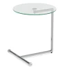 Beistelltisch Glas EVANDER rund 46 x 63 cm silber