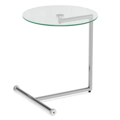 Beistelltisch Glas EVANDER rund 46 x 63 cm silber