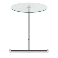 Beistelltisch Glas EVANDER rund 46 x 63 cm silber