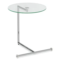 Beistelltisch Glas EVANDER rund 46 x 63 cm silber