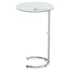 Beistelltisch Glas EVANDER rund höhenverstellbar 46 x 70 cm silber