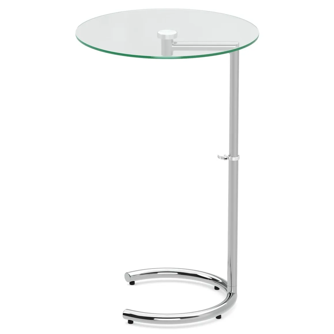 Beistelltisch Glas EVANDER rund höhenverstellbar 46 x 70 cm silber