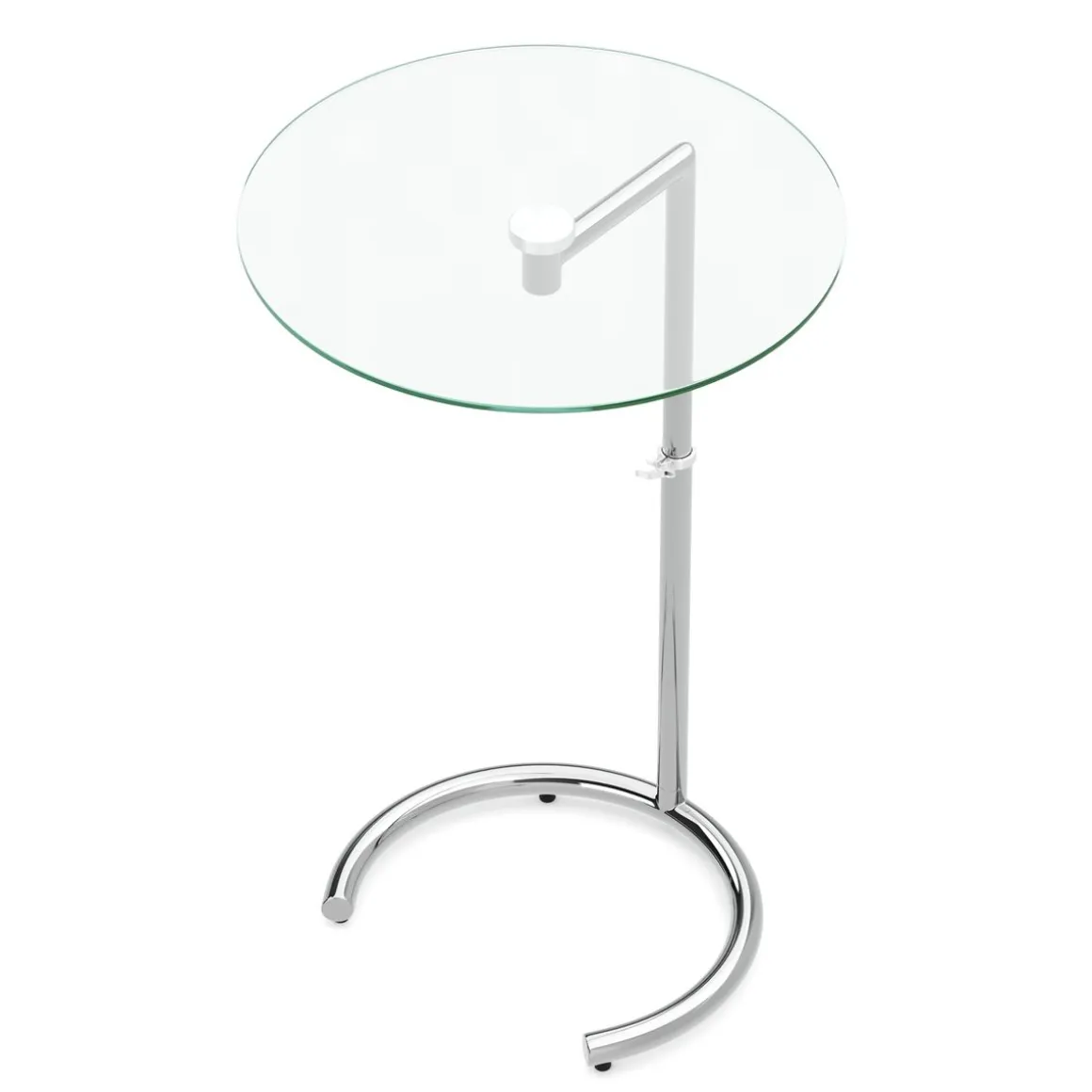 Beistelltisch Glas EVANDER rund höhenverstellbar 46 x 70 cm silber