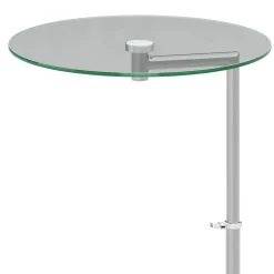 Beistelltisch Glas EVANDER rund höhenverstellbar 46 x 70 cm silber