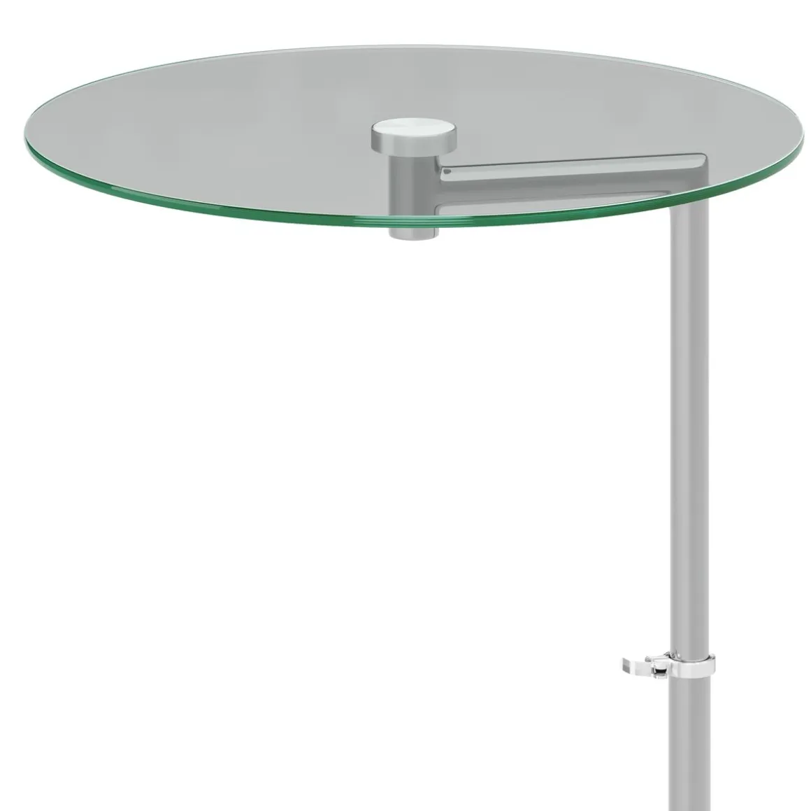 Beistelltisch Glas EVANDER rund höhenverstellbar 46 x 70 cm silber