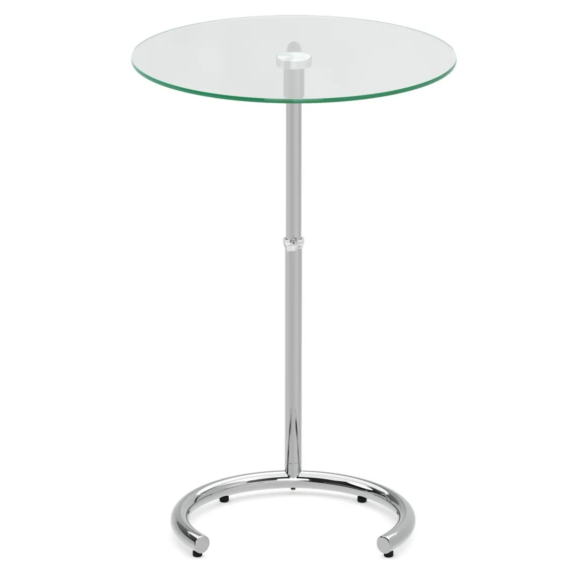 Beistelltisch Glas EVANDER rund höhenverstellbar 46 x 70 cm silber