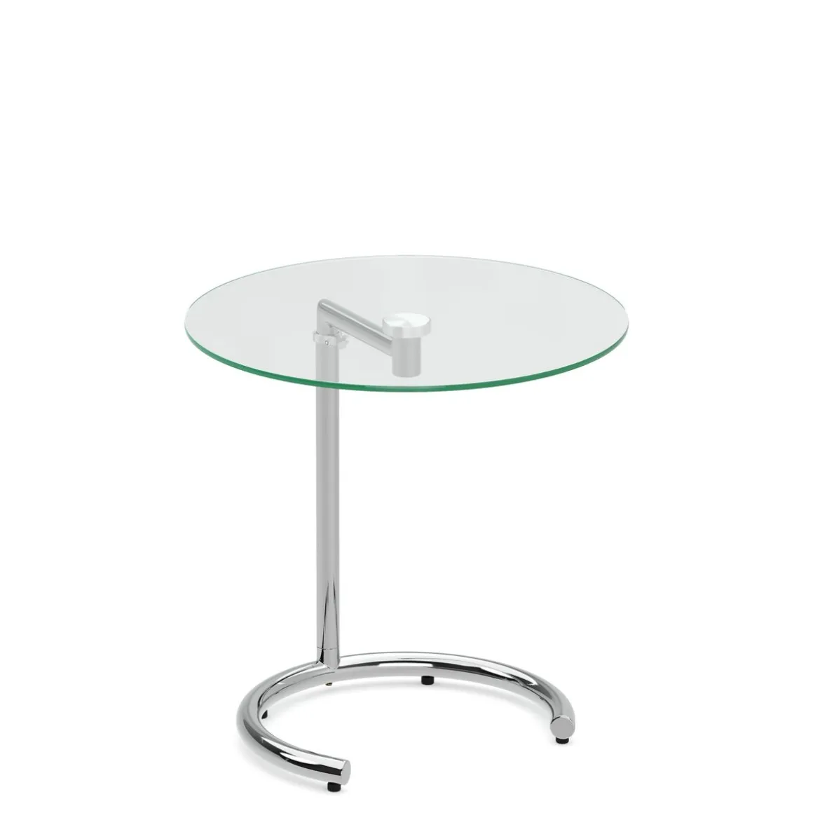 Beistelltisch Glas EVANDER rund höhenverstellbar 46 x 70 cm silber