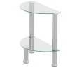Beistelltisch Glas JUNIPER halbrund 45 x 22 x 47 cm silber