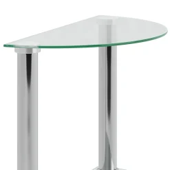 Beistelltisch Glas JUNIPER halbrund 45 x 22 x 47 cm silber