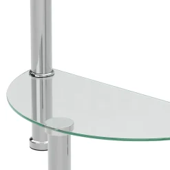 Beistelltisch Glas JUNIPER halbrund 45 x 22 x 47 cm silber