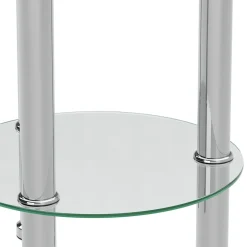 Beistelltisch Glas JUNIPER rund 35 x 47 cm silber