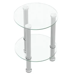 Beistelltisch Glas JUNIPER rund 35 x 47 cm silber