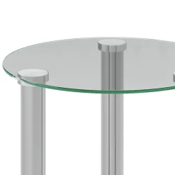 Beistelltisch Glas JUNIPER rund 35 x 47 cm silber