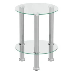 Beistelltisch Glas JUNIPER rund 35 x 47 cm silber